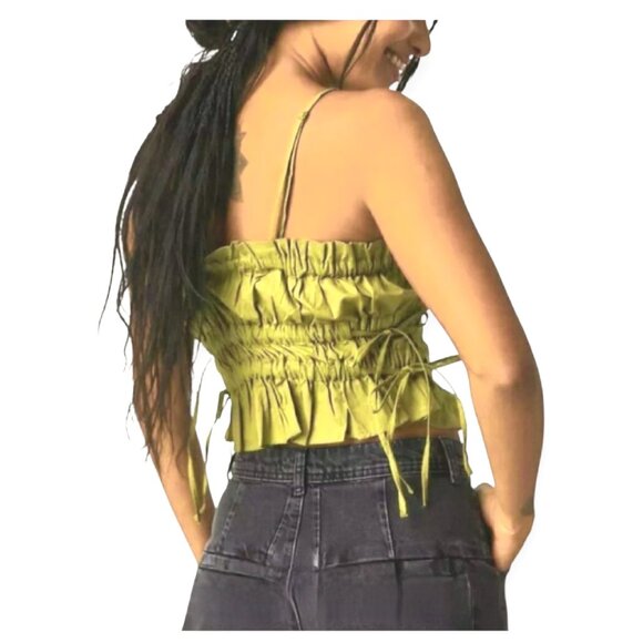 Free People sleeveless fairycore tiered Gabby convertible limoncello top size XS - Picture 2 of 13
